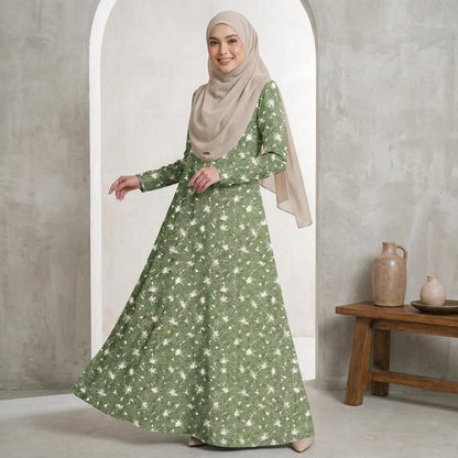 PREMIUM ELEGANT BLOOM PRINTED MUSLIMAH JUBAH