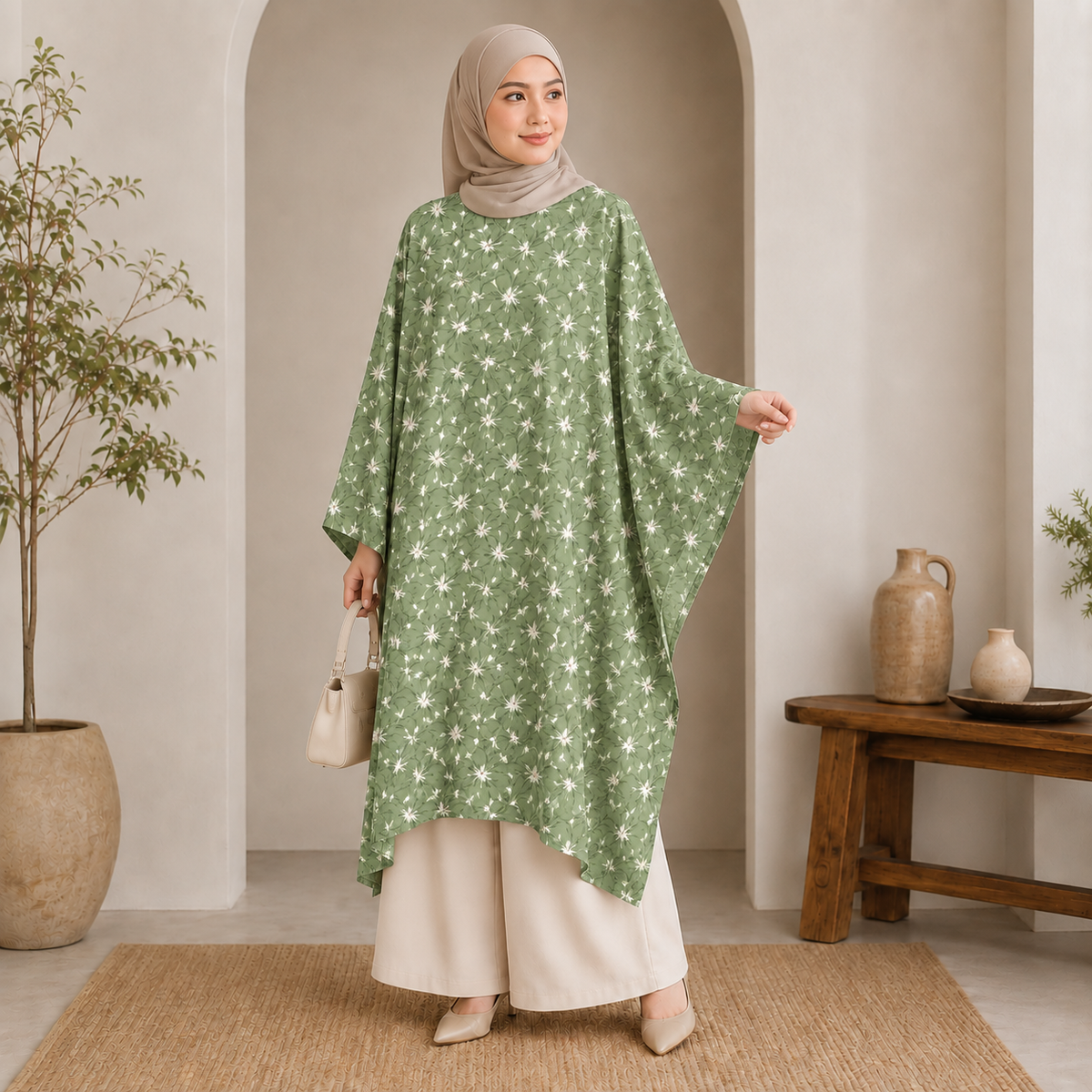 PREMIUM ELEGANT BLOOM PRINTED LONG KAFTAN