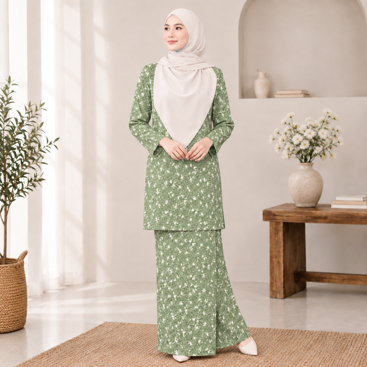 PREMIUM ELEGANT BLOOM PRINTED KURUNG