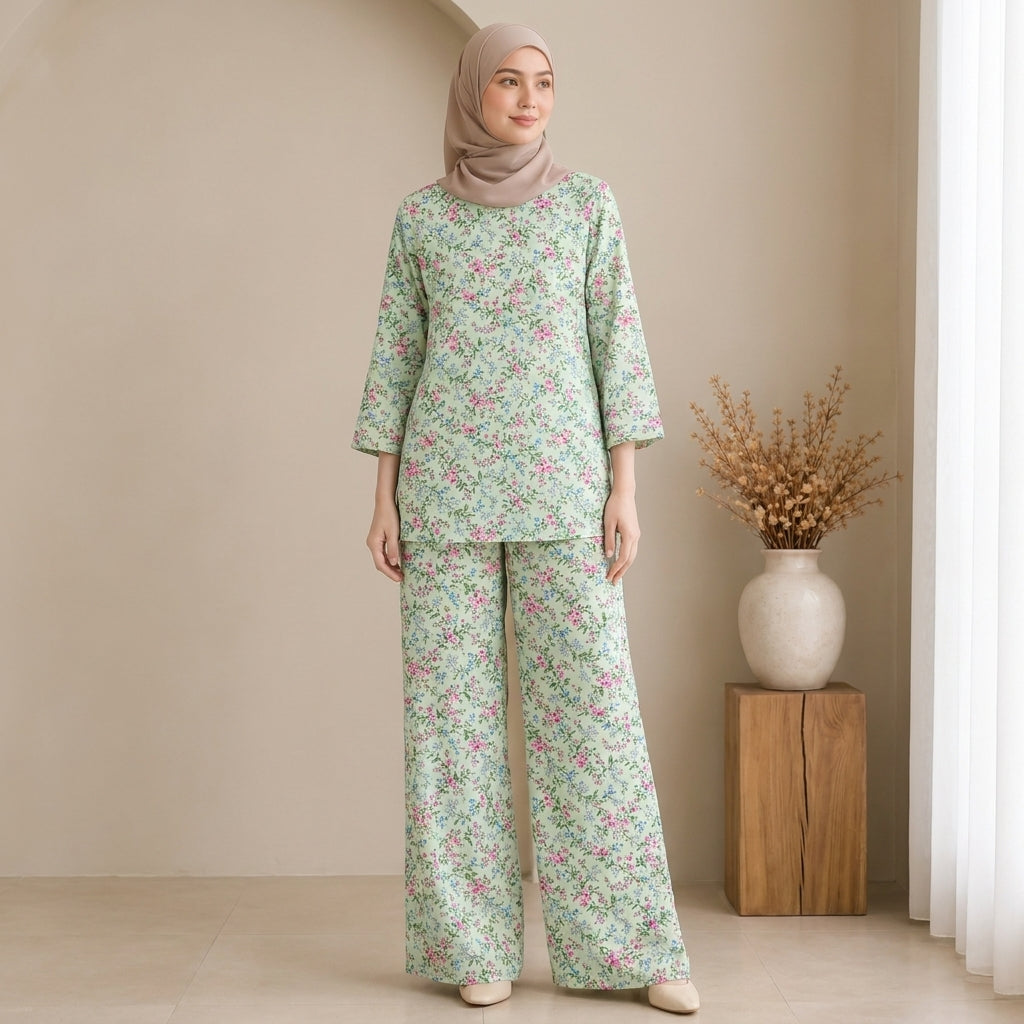 PREMIUM SOFT FLORAL PRINTED 2-PIECE SET
