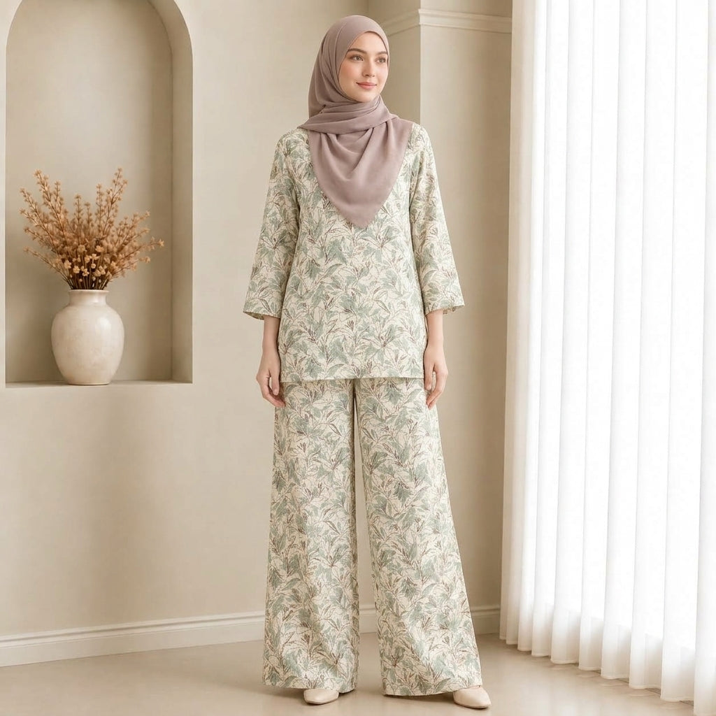 PREMIUM DELICATE FLORAL PRINTED 2-PIECE SET