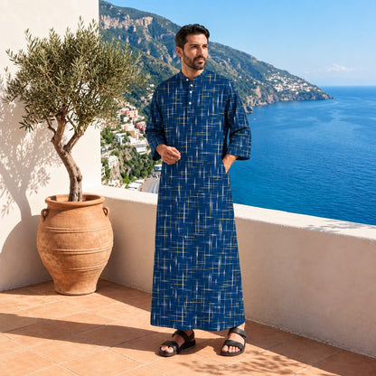 PREMIUM MODERN MINIMALIST LINE BAND COLLAR MUSLIM JUBAH
