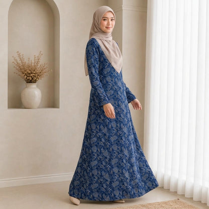 PREMIUM EXCLUSIVE LEAF PRINTED MUSLIMAH JUBAH
