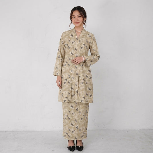 PREMIUM EXCLUSIVE LEAF PRINTED MUSLIMAH LONG KEBAYA