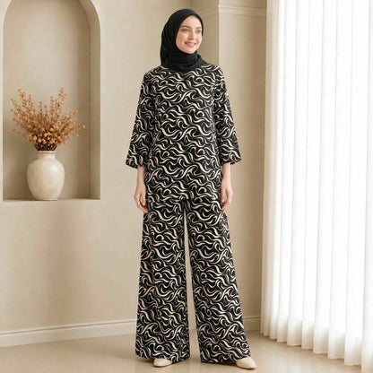 PREMIUM ABSTRACT SWIRL PRINTED 2-PIECE SET
