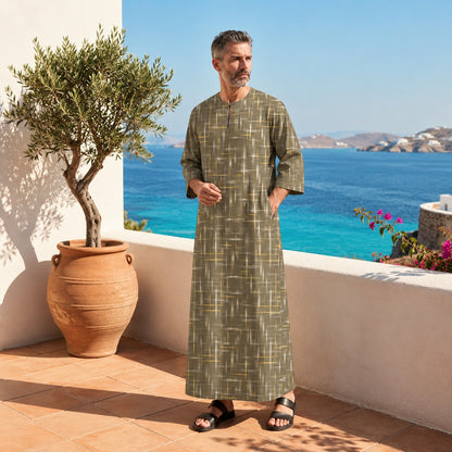 PREMIUM MODERN MINIMALIST LINE ROUND NECK MUSLIM JUBAH