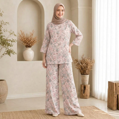 PREMIUM DELICATE FLORAL PRINTED 2-PIECE SET