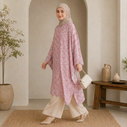 PREMIUM SOFT FLORAL PRINTED LONG KAFTAN