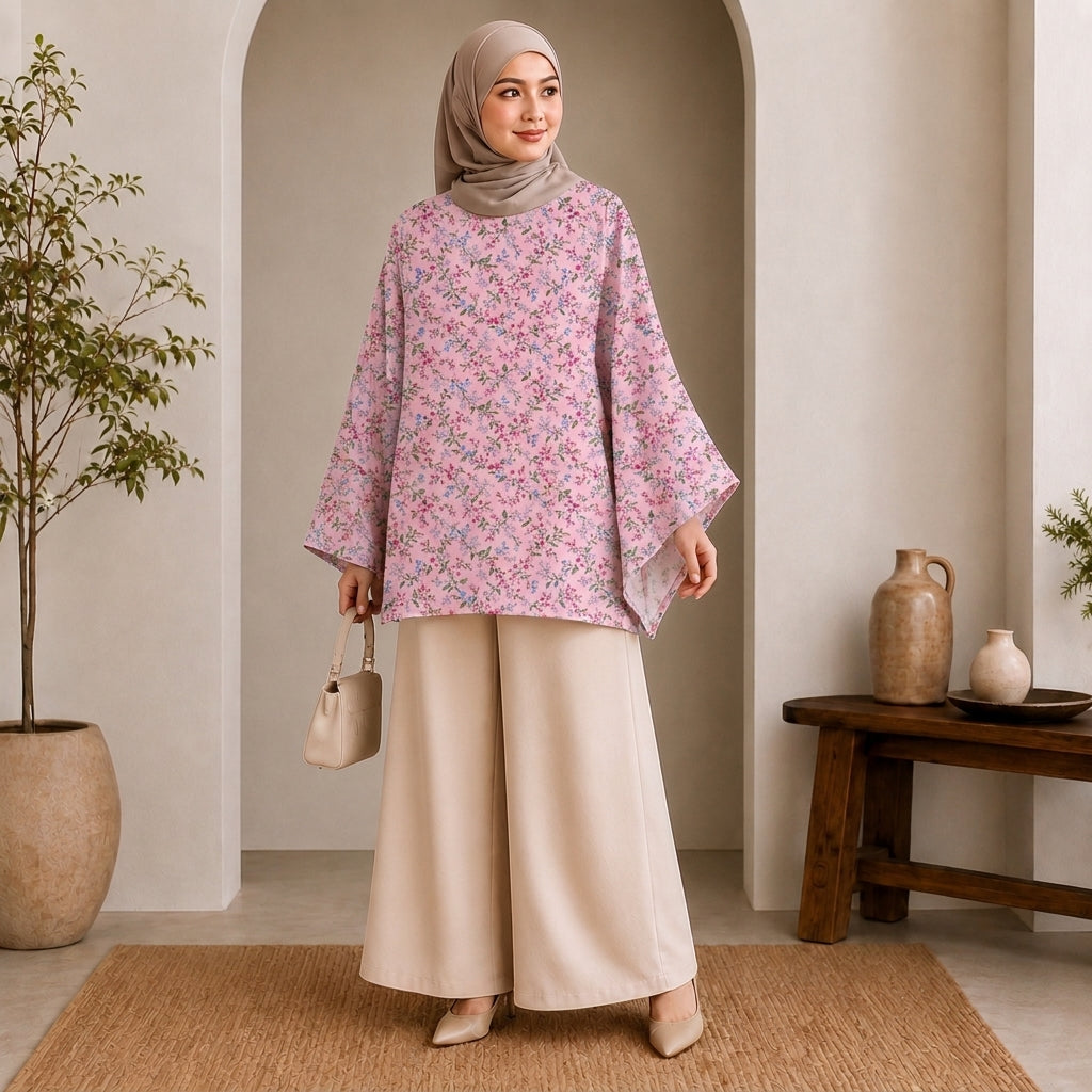 PREMIUM SOFT FLORAL PRINTED MINI KAFTAN