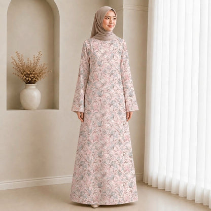 PREMIUM DELICATE FLORAL PRINTED MUSLIMAH JUBAH