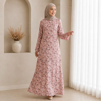 PREMIUM EXCLUSIVE LEAF PRINTED MUSLIMAH JUBAH