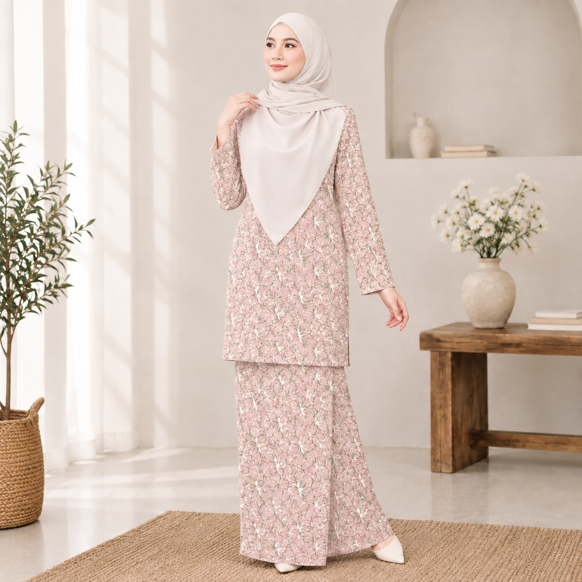 PREMIUM ELEGANT BLOOM PRINTED KURUNG