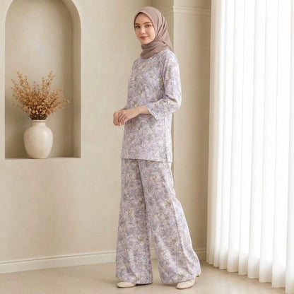 PREMIUM DELICATE FLORAL PRINTED 2-PIECE SET