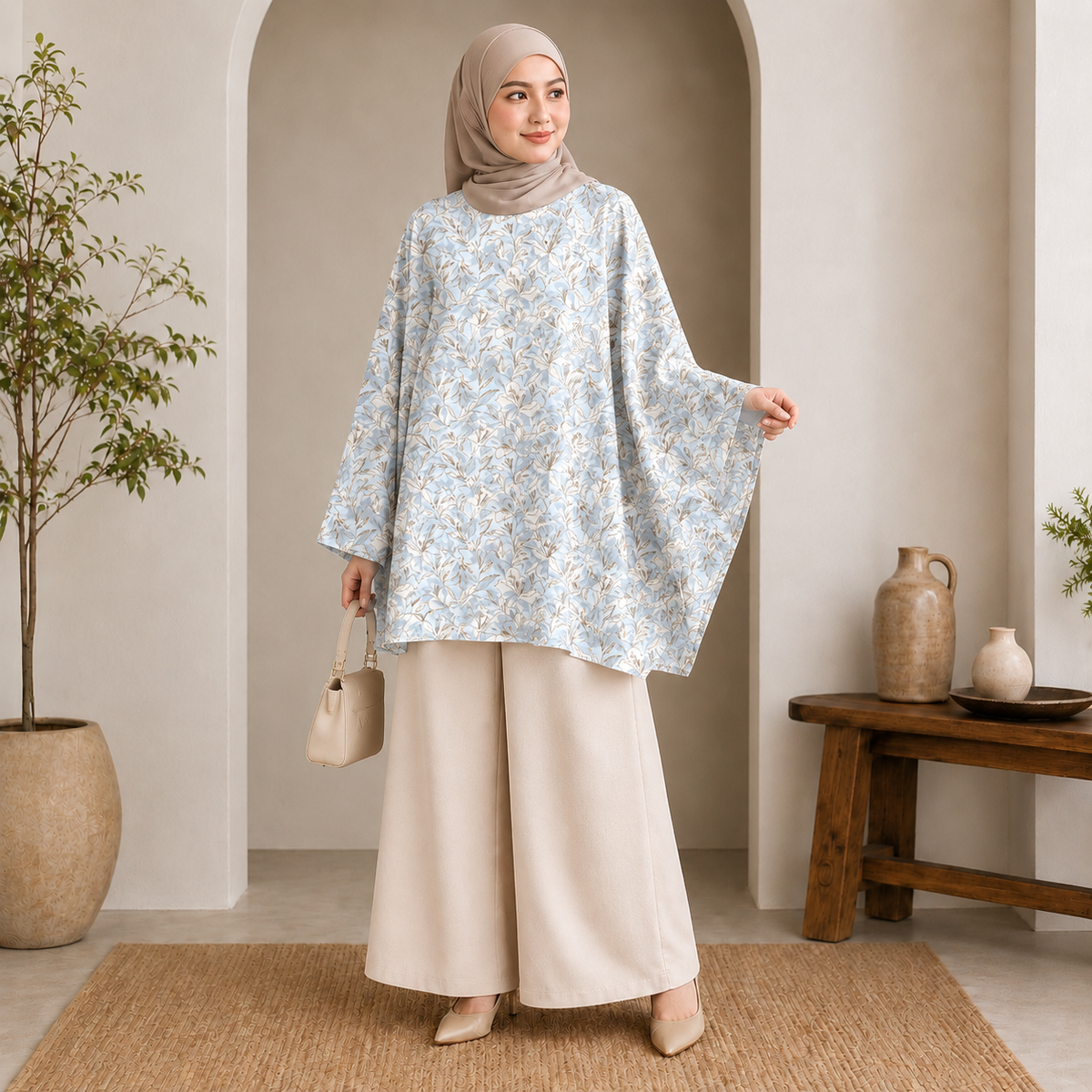 PREMIUM DELICATE FLORAL PRINTED MINI KAFTAN