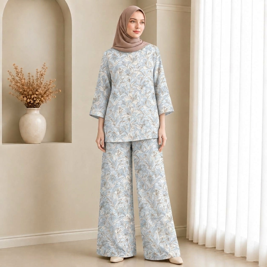PREMIUM DELICATE FLORAL PRINTED 2-PIECE SET