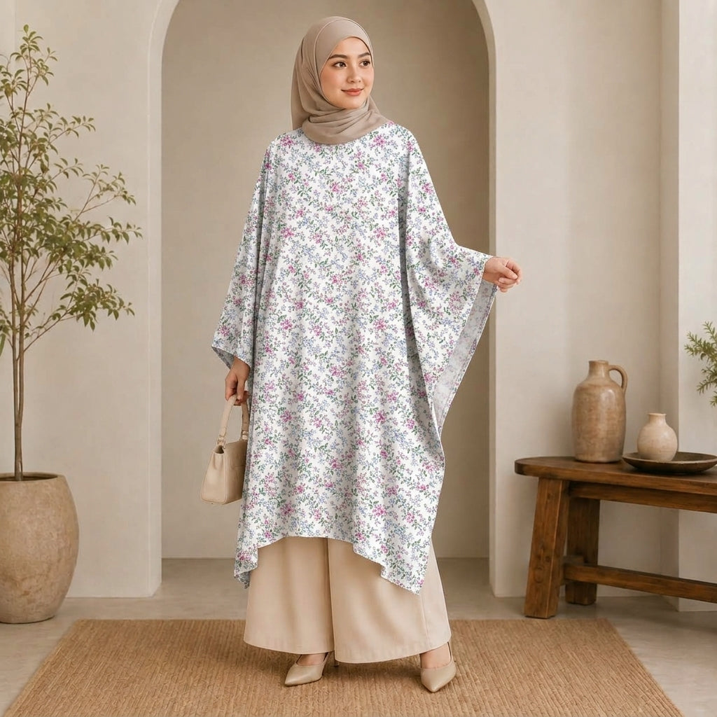 PREMIUM SOFT FLORAL PRINTED LONG KAFTAN