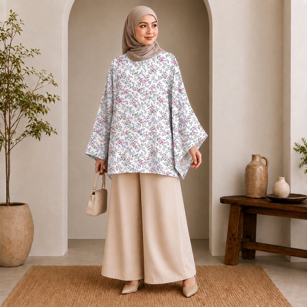 PREMIUM SOFT FLORAL PRINTED MINI KAFTAN