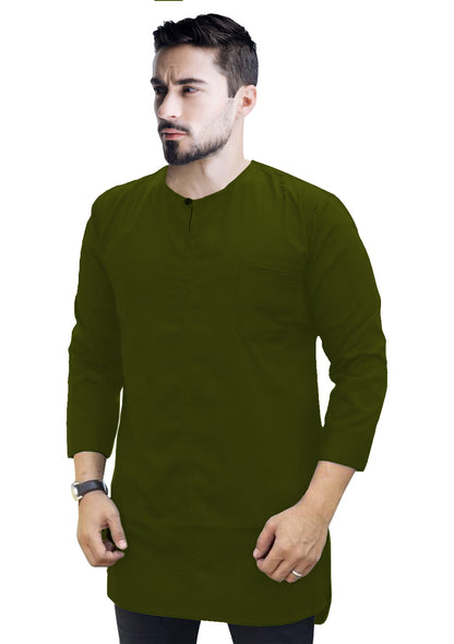 Baju Koko Muslim Pria Polos | Kurta Pria Kekinian Kancing Depan Kecil