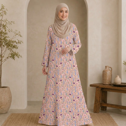 PREMIUM MODERN BOTANICAL PRINTED MUSLIMAH JUBAH