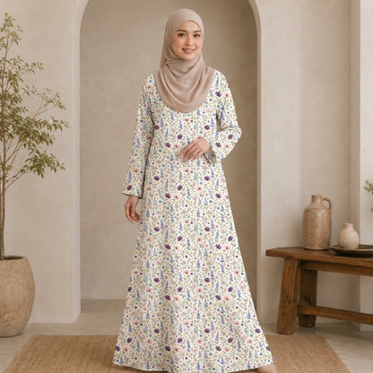 PREMIUM MODERN BOTANICAL PRINTED MUSLIMAH JUBAH
