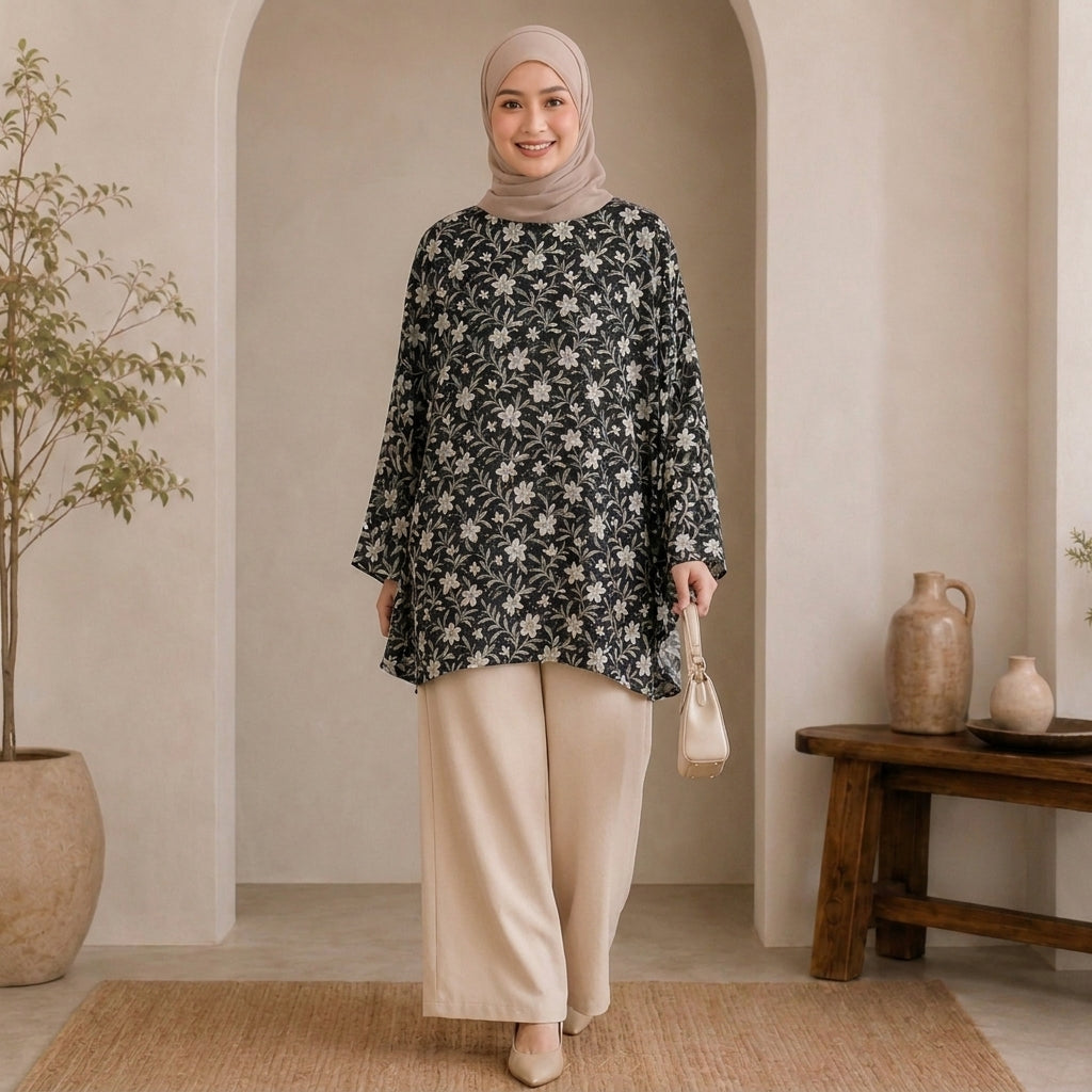 PREMIUM FLORAL PRINTED MINI KAFTAN