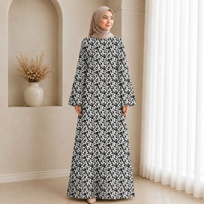 PREMIUM BOTANICAL FLORAL & LEAF PRINTED JUBAH MUSLIMAH