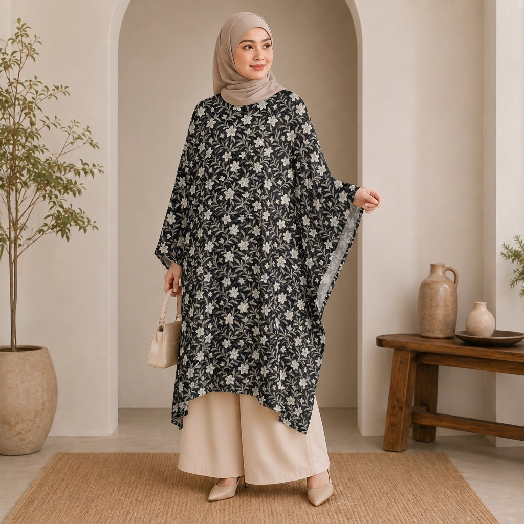 PREMIUM FLORAL PRINTED LONG KAFTAN