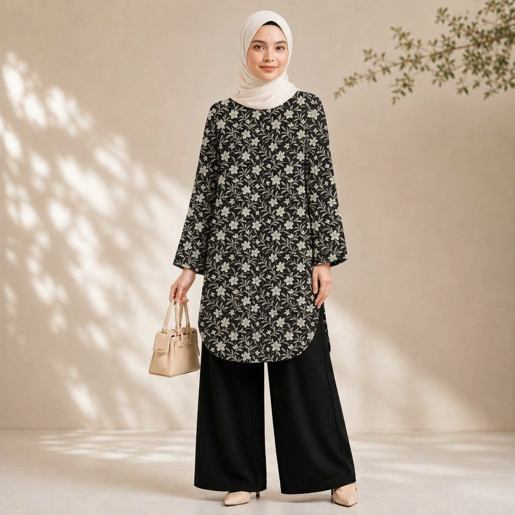 PREMIUM FLORAL PRINTED LONG BLOUSE