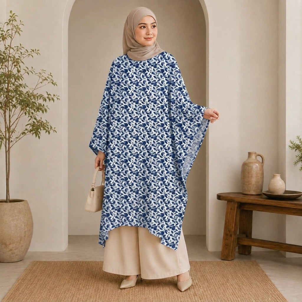 PREMIUM BOTANICAL FLORAL & LEAF PRINTED LONG KAFTAN