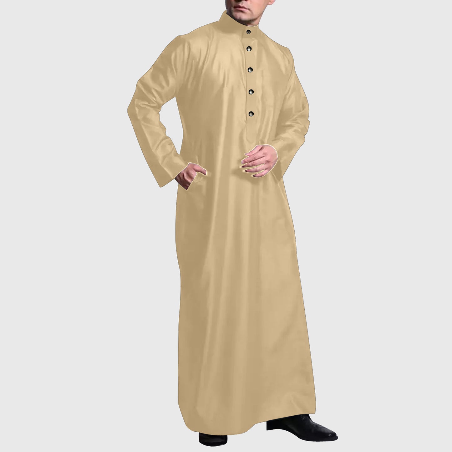 Jubah Men Polos Pocket Style Kancing