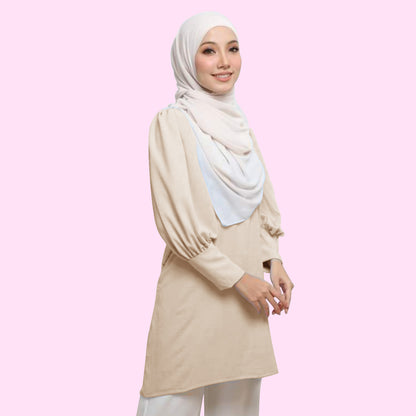 Blouse Tunic Tangan Balon Panjang Wanita Muslim Kekinian