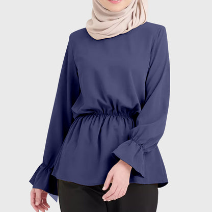 Blouse Atasan Wanita Lace Kekinian Tangan Panjang