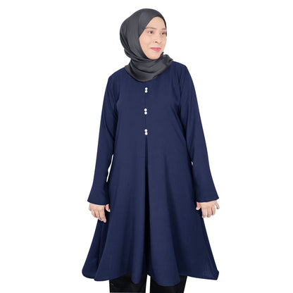 Blouse Tunic Mink Kancing Lipatan Tengah