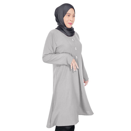 Blouse Tunic Mink Kancing Lipatan Tengah
