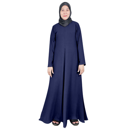 Gamis Abaya Renda Polos Wanita Tangan Panjang Jahitan Tengah Berbagai Macam Warna dan 1 Lipatan Tengah