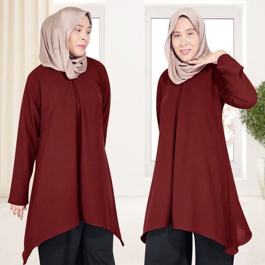Blouse Tunic Tangan Panjang Wanita Muslim