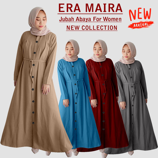 Gamis Abaya Wanita Muslim Full Kancing Belt Tali