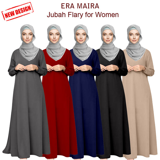 Gamis Abaya Flary Polos Tangan Panjang Kancing - Abaya Jubah Trendy
