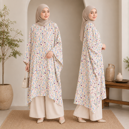 PREMIUM MODERN BATANICAL PRINTED LONG KAFTAN