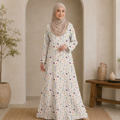 PREMIUM MODERN BOTANICAL PRINTED MUSLIMAH JUBAH