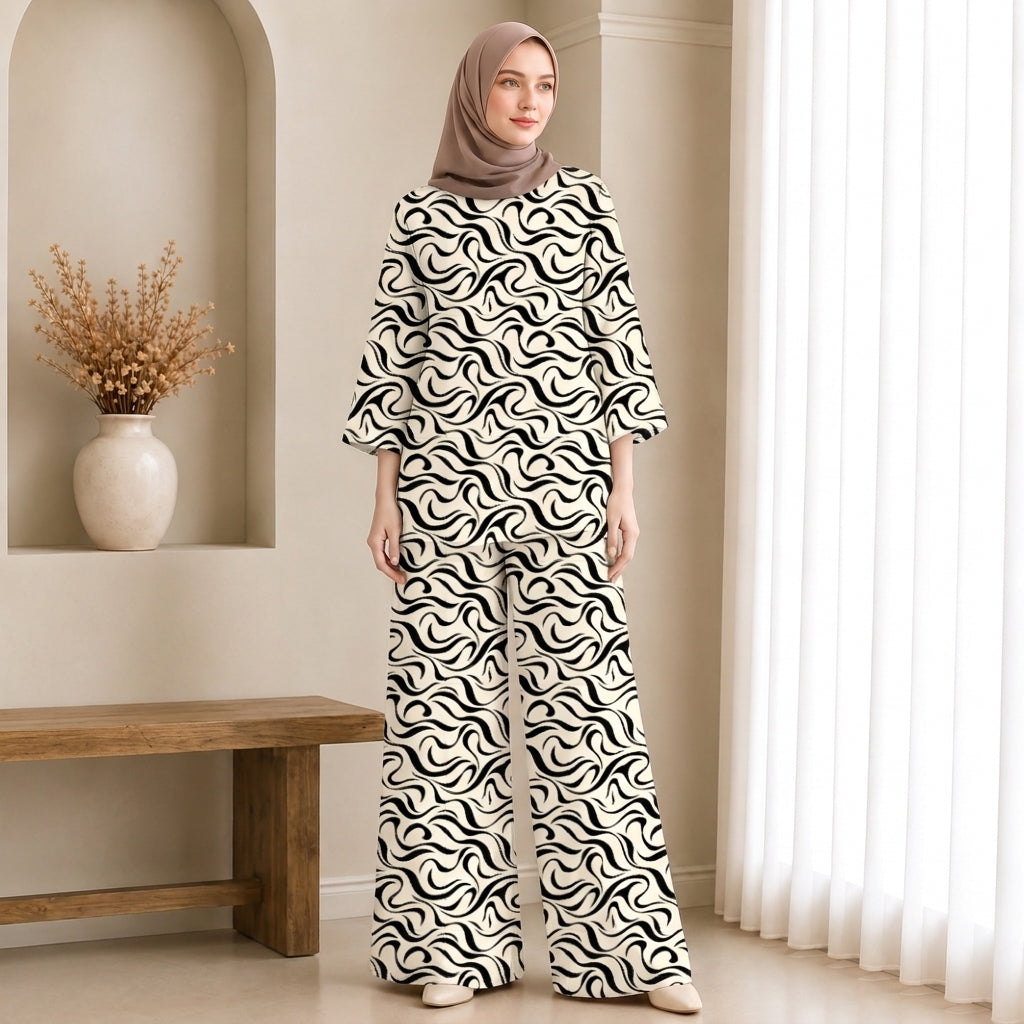 PREMIUM ABSTRACT GRAPHIC PRINTED 2-PIECE SET