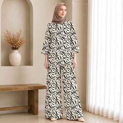 PREMIUM ABSTRACT GRAPHIC PRINTED 2-PIECE SET