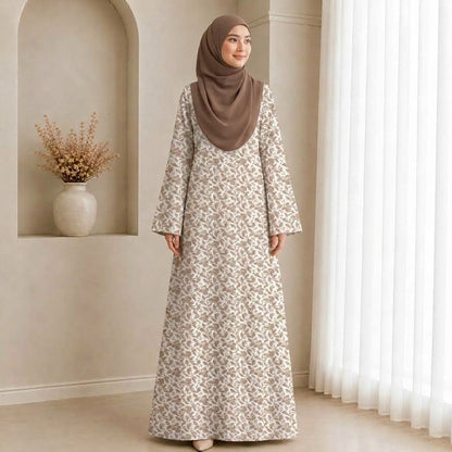 PREMIUM BOTANICAL FLORAL & LEAF PRINTED JUBAH MUSLIMAH