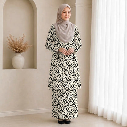 PREMIUM ABSTRACT GRAPHIC PRINTED KURUNG