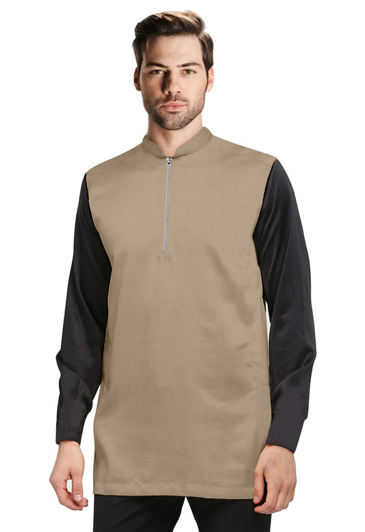 Baju Koko | Kurta Pria Muslim Sleting Depan Dua Warna Tangan Panjang