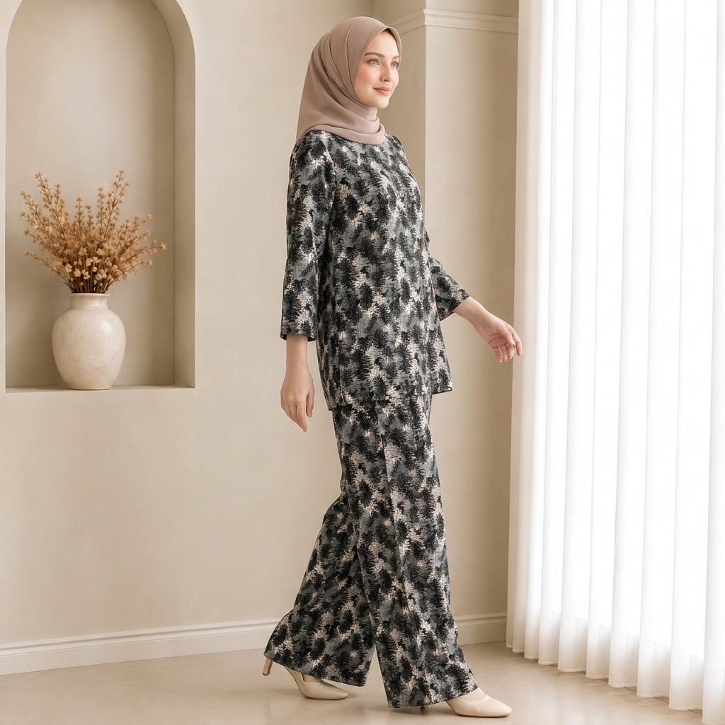 PREMIUM ABSTRACT & FLORAL PRINTED 2-PIECE SET