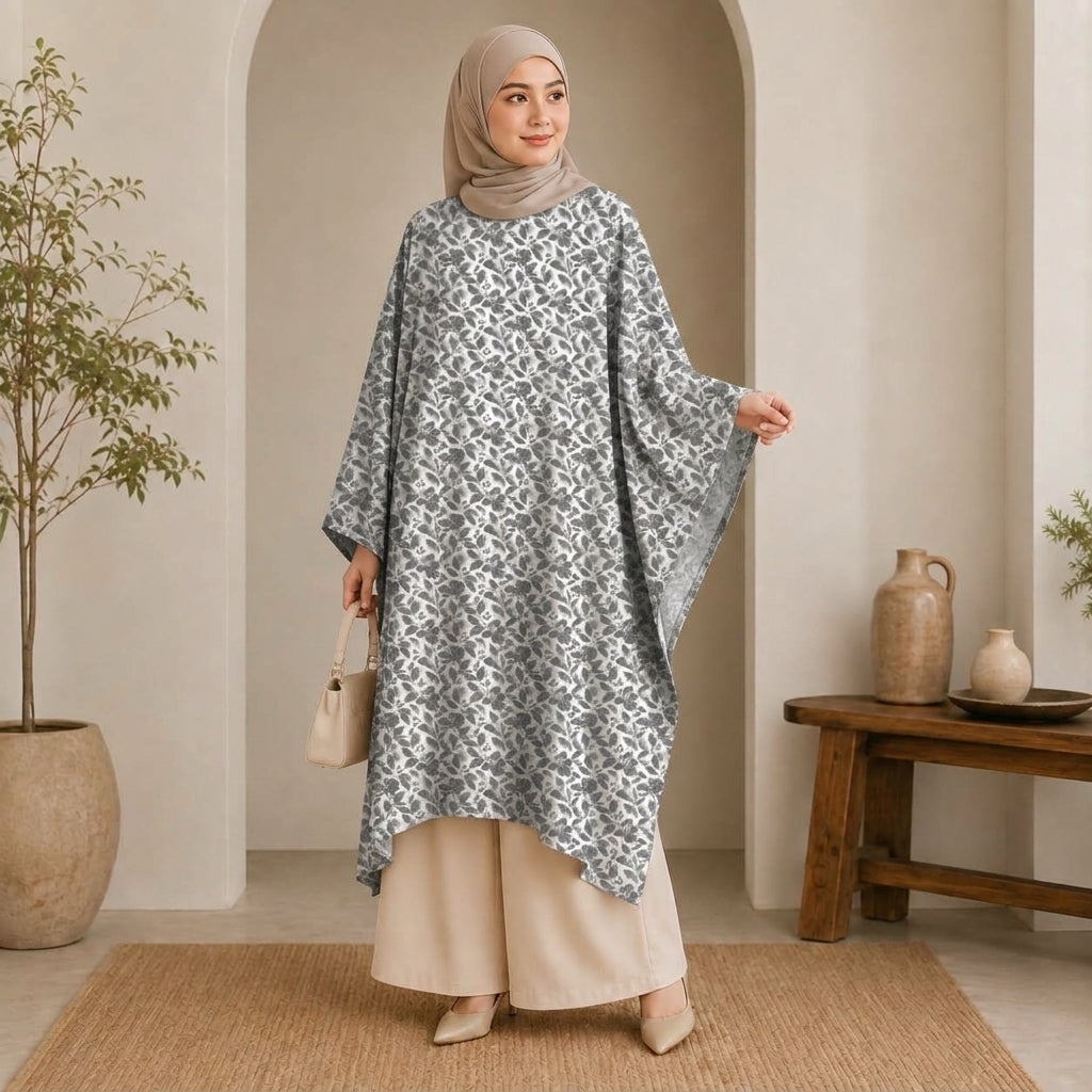 PREMIUM BOTANICAL FLORAL & LEAF PRINTED LONG KAFTAN