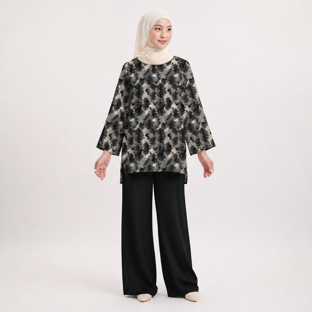 PREMIUM MODERN ABSTRACT & FLORAL PRINTED MINI BLOUSE