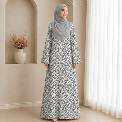 PREMIUM BOTANICAL FLORAL & LEAF PRINTED JUBAH MUSLIMAH