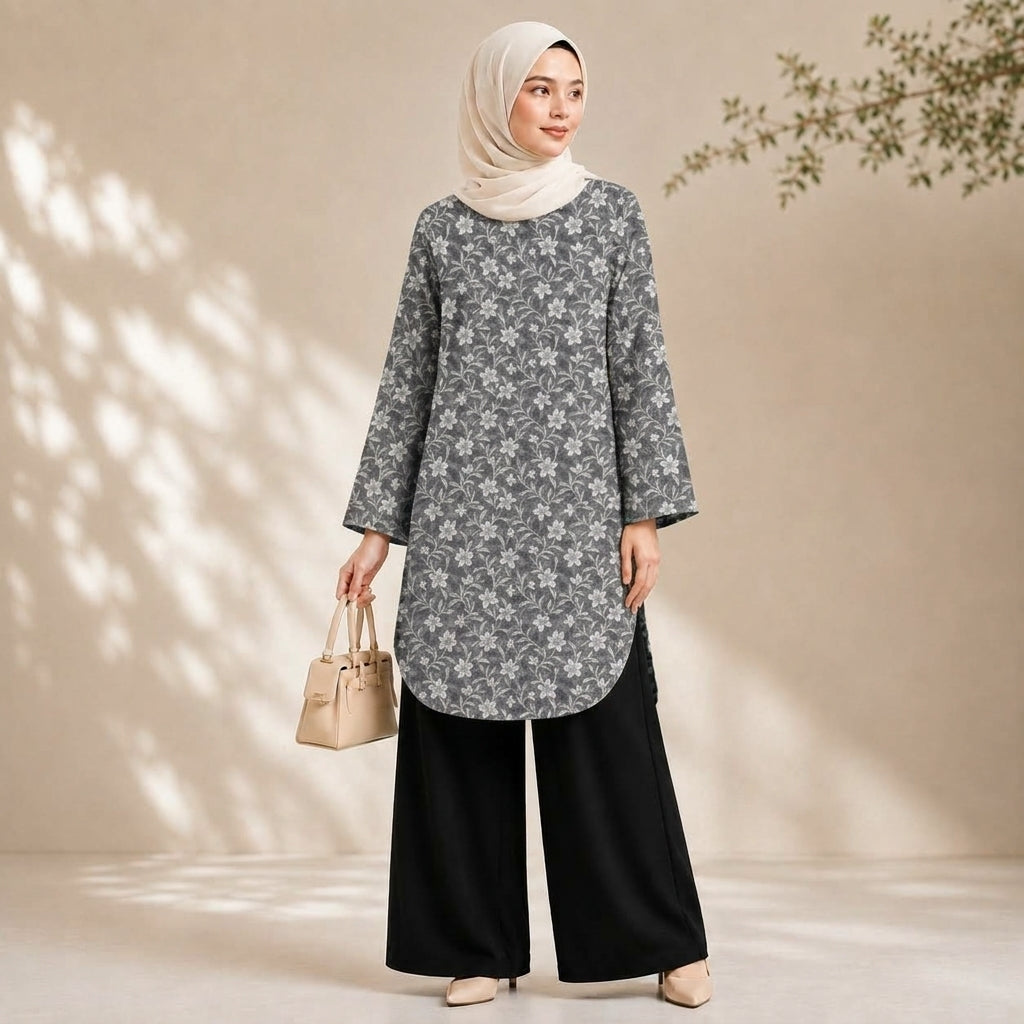 PREMIUM FLORAL PRINTED LONG BLOUSE